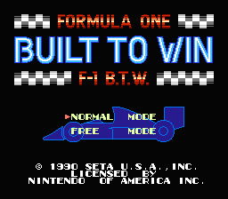 Formula One: Built to Win title screenshot